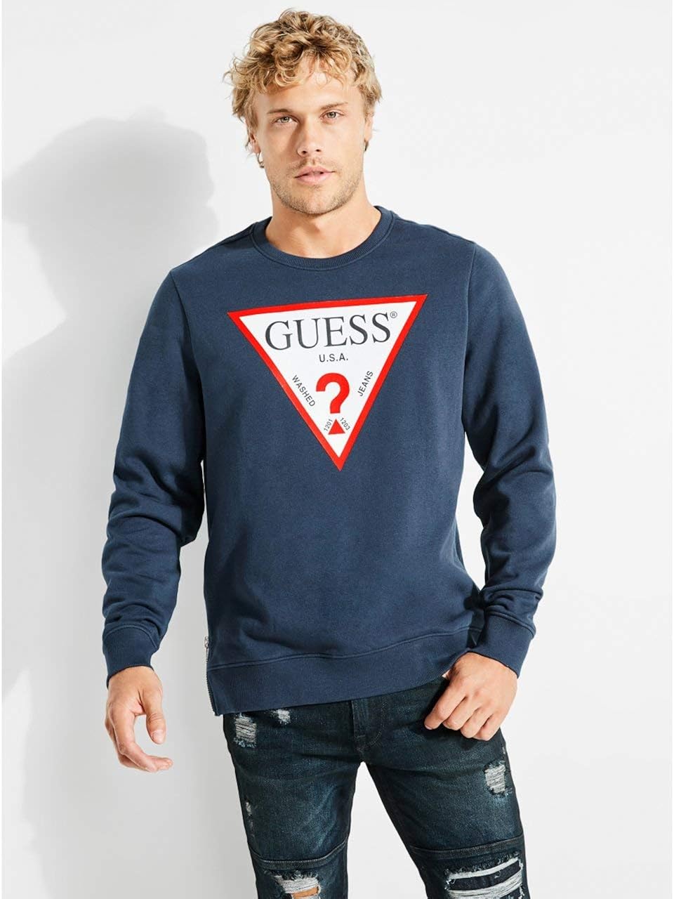 guess roy logo pullover hoodie