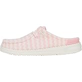 HEYDUDE Women's Wendy Slip Terry Stripe Loafer Pink/White