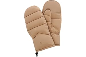 Lolë Puffer Mittens, Down-Insulated with Grip Patches, Adjustable Toggle & Fleece Lining