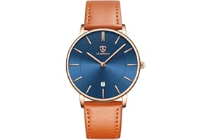 BEN NEVIS Watch, Mens Watch, Minimalist Fashion Simple Wrist Watch Analog Date with Leather Strap
