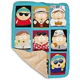 South Park Faces of Cartman Sherpa Blanket, Soft Throw Blanket for Couch, Fluffy Soft Cozy Blanket for Bed or Sofa, Cartman Blanket, 50" x 60", Officially Licensed