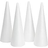 Juvale Foam Cone Pack - 4-Pack, 4.5 x 13.5 in, White - Cone-Shaped Floral Foam - DIY Craft Projects, Craft Supplies & Floral Arrangements