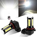 Flygun 2 PCS 9006 Car LED Fog Light Bulbs, 6500K