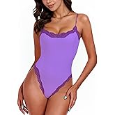 RUNOUTGK Womens Lace Bodysuit Sexy Adjustable Spaghetti Strap Cami Top Slimming Cute Dance Party Lounge Shapewear Romper