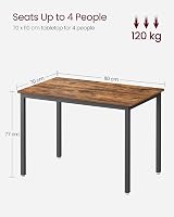 VASAGLE Dining Table 70 x 110 cm Industrial Rustic Brown Black KDT081B01 view 7