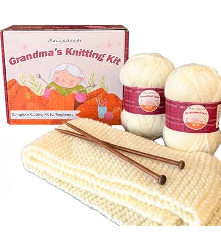 DooLallies Christmas Stocking Knitting Kit - Santa Claus Design With Wool Yarn & Embellishments