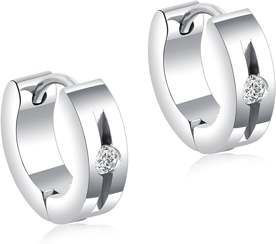 Amazon Rockyu ジュエリー ブランド 人気 イヤーカフ ゴールド ピアス フープ メンズ レディース シルバー ステンレス 心 ジルコニア リングピアス 一粒 ダイヤ 小さい 両耳用ピアス アメリカンピアス おしゃれ 男女兼用 ジュエリー シルバー ピアス 通販