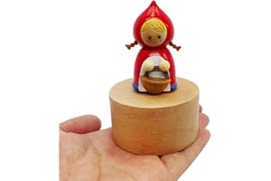 LILYXIN Cute Little Red Riding Hood Mini Music Box, Cartoons Wooden Mechanical Music Box, The Music Box Gift That Sings Castle in The Sky, Best Gift for Boy Girl Kids Singing Music Gift Box