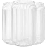 Oojami Can Shaped Cups 30 Pack, 12oz Plastic Disposable BPA-Free for Beer, Boba Tea, Mocktails, Cocktails, Parties, Weddings, Bars, Clear Ribbed