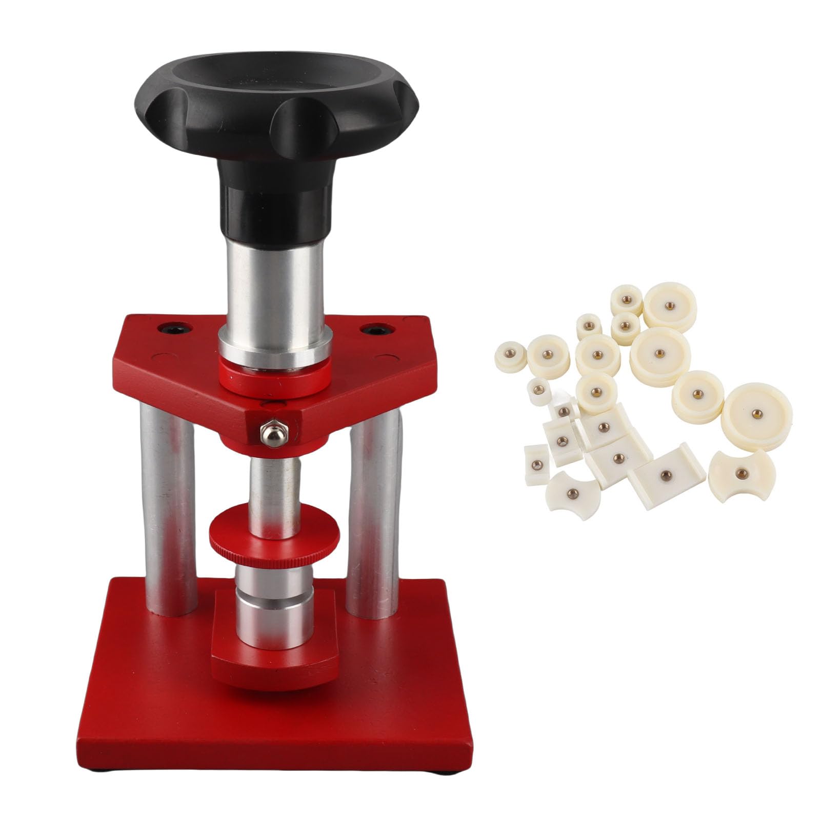 Watch Crystal Press Tool, Watch Back Case Closer with 18 mm to 50 mm Watch Back Screw Nails and 20 Dies for Close snap Clock, Back Cover,Locker, Watchmaker Repair