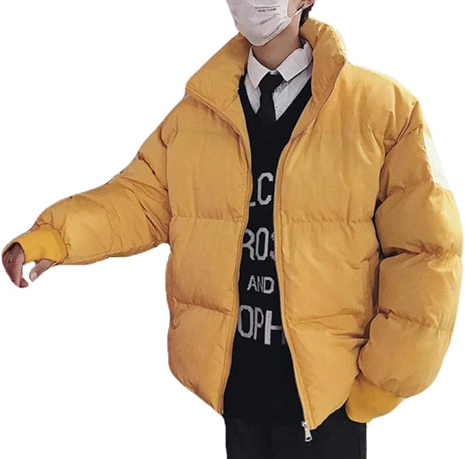 Amazon Yitong 中綿コート メンズ オーバー ダウンジャケット 冬 厚手 ベージュ 黒 無地 ゆったり 綿入れ スダウンコート タンド ゆったり シンプル 長袖 韓国風 コート コート ジャケット 通販