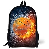 Basketball School Backpack for Boys/Girls 17 in Black Boy Backpack,Cool Design Casual Daypack Sports Backpack for Man/Kid/Girl/Woman