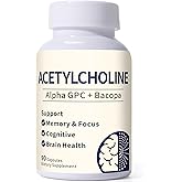 Liovsiso Acetylcholine Supplements - Alpha GPC 600mg & Bacopa -More Effective Than Choline Alone, Supports Memory, Focus & Brain Health - 90 Capsules