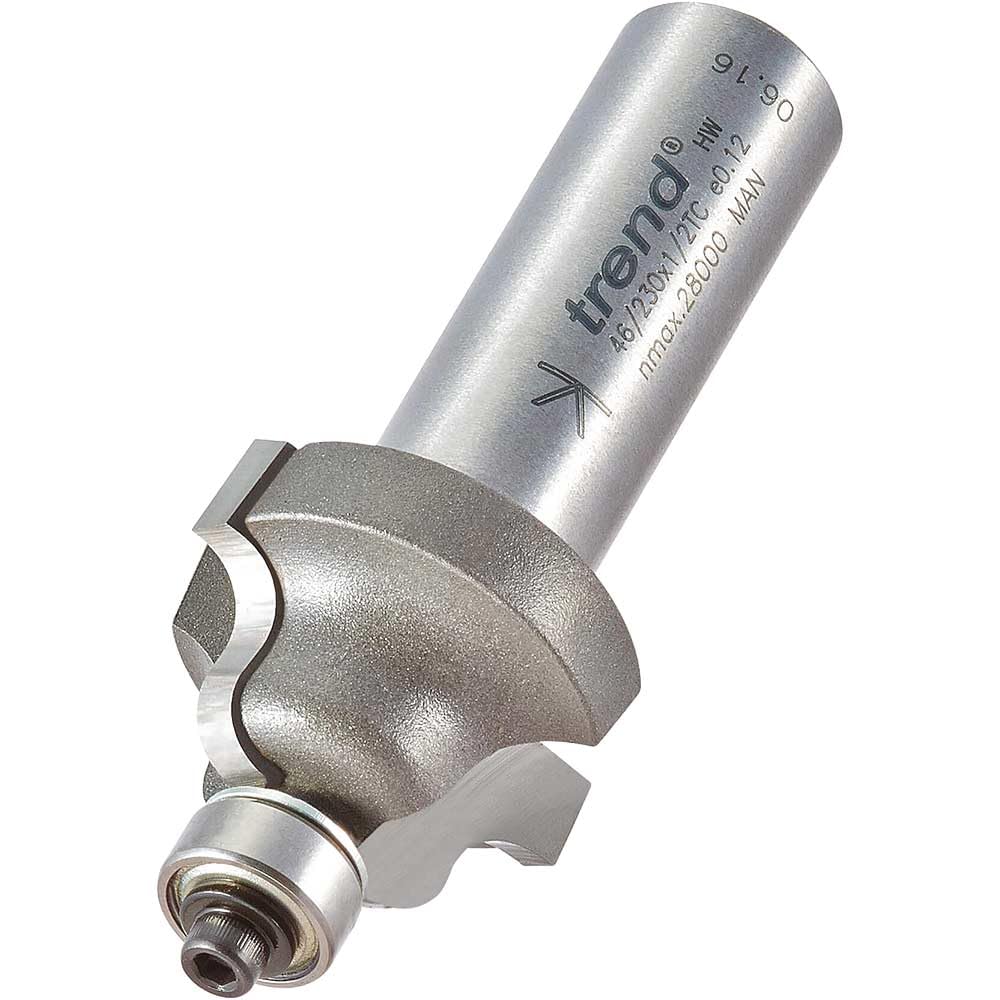 Trend Professional Bearing Guided Ogee Router Cutter, 1/2 Inch Shank, 25.4mm Cut Diameter, 15.9mm Cut Length, 4mm Radius, 46/230X1/2TC