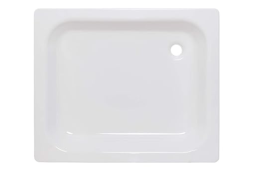 Duschwanne SANICOMFORT FLACH 90x75x2,5cm Stahlemail 90mm Ablauf