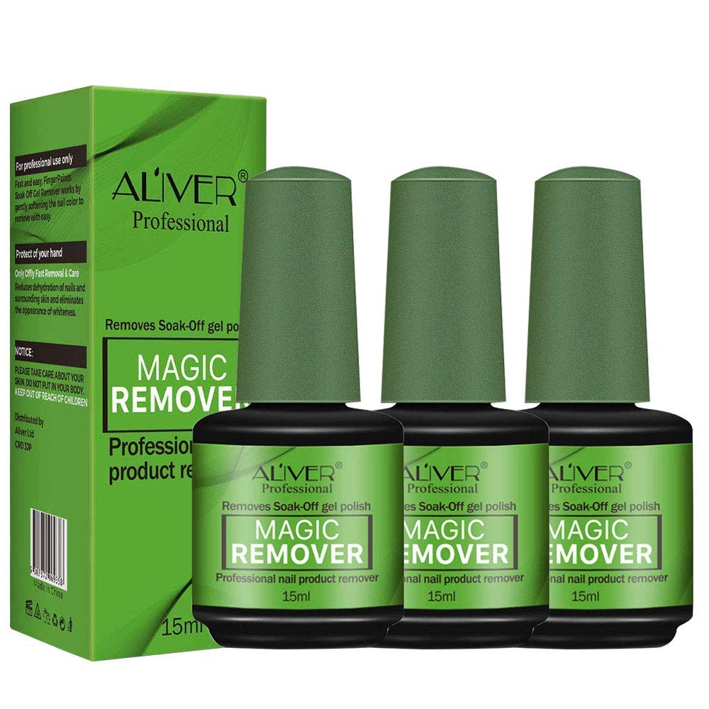 Nail Polish Remover 3Pcs, Magic Soak-Off Gel Nail Polish Remover-Quick, Professional Nail Polish Remover for Natural, Gel Nails : Beauty