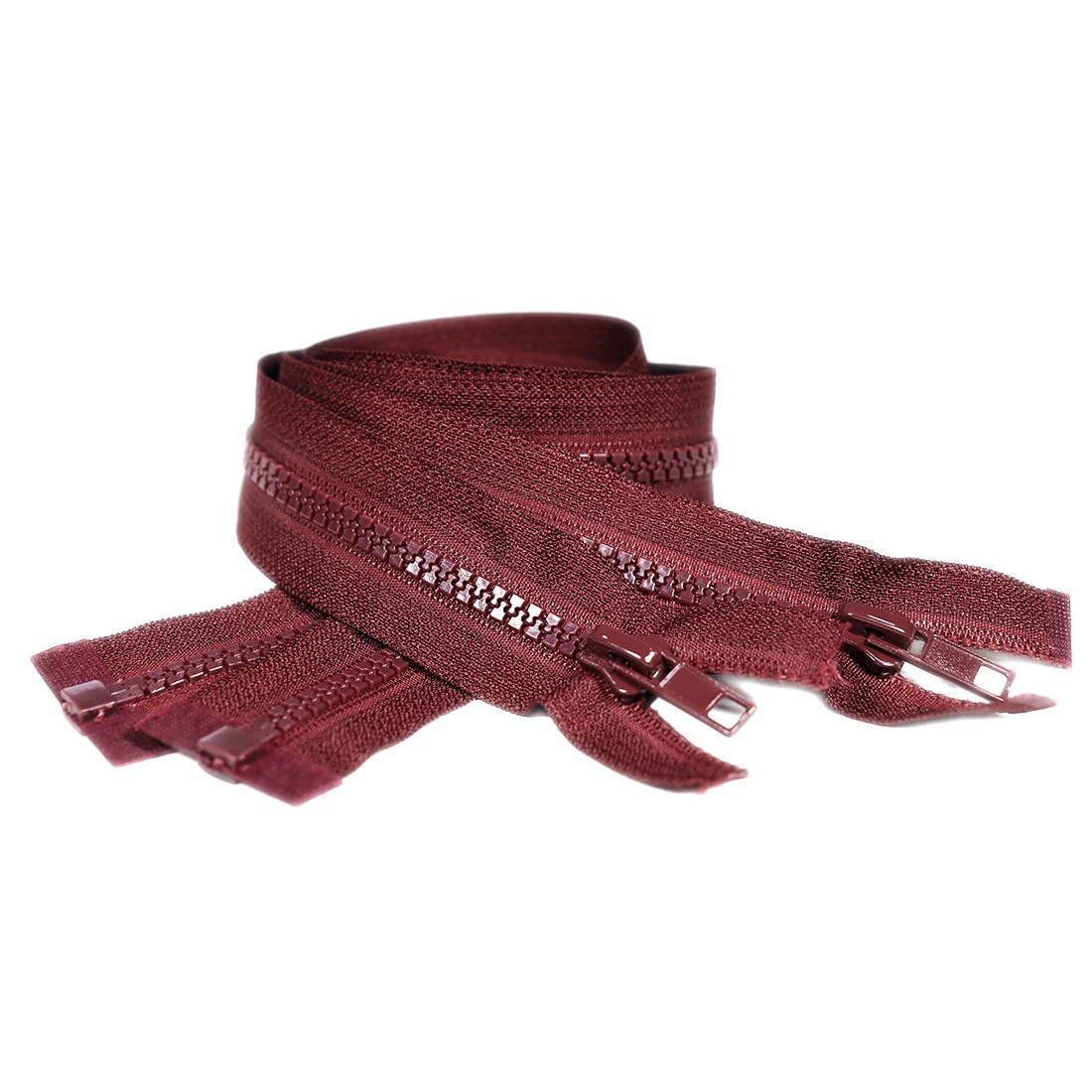 2 pieces, 8 sizes, 5# separator injected zipper, for jacket, coat sewing, white, black, etc. 20 colors, divisible plastic zipper (3359, 60 cm)