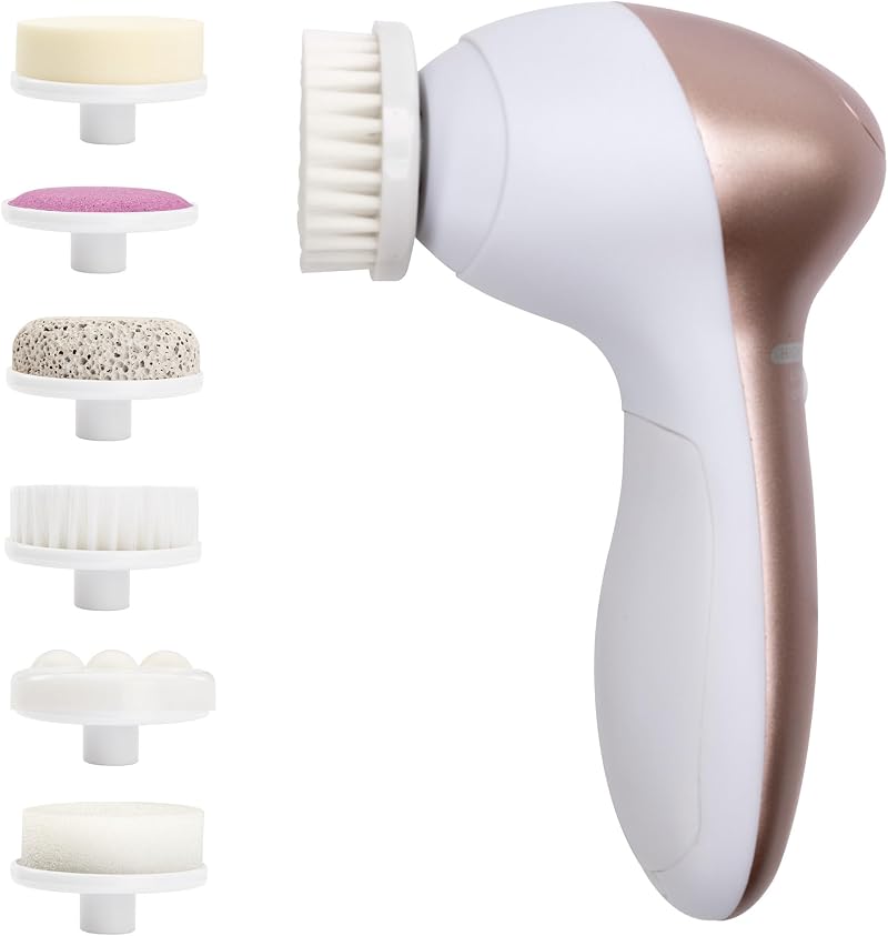 LIVIVO 7-in-1 Facial Cleansing Brush with 7 Heads – Electric Face Scrubber