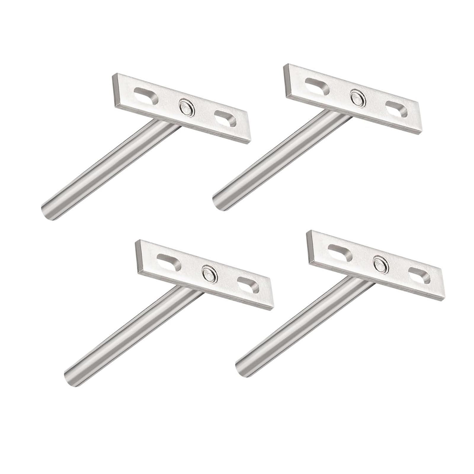 TOP-VIGOR 4Pcs Floating Shelf Brackets 4 Inch, 100mm Invisible Hidden Heavy Duty Shelf Support for Concealed Wood Shelves Wall Mounted Decoration
