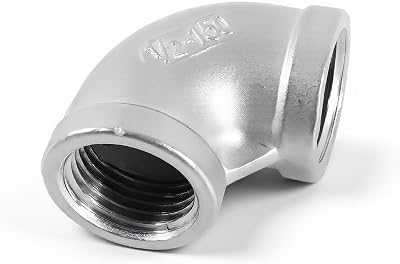 Dpofirs 1/2" 90 Degree Elbow Pipe Connector Stainless Steel Female Threaded DN15