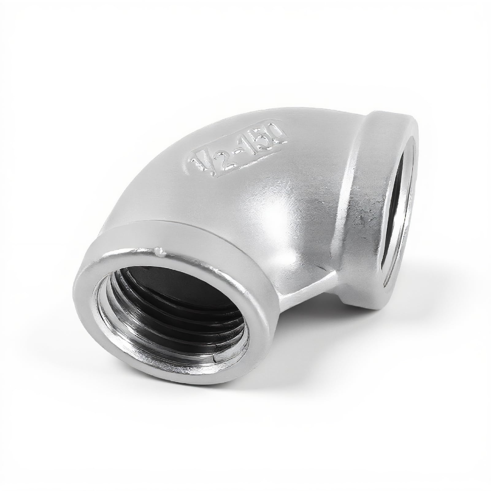 1/2" Elbow Pipe Connector 90 Degree Angled Stainless Steel Female Threaded DN15 90 Degrees Bent Stainless Steel Thread Pipe Connector