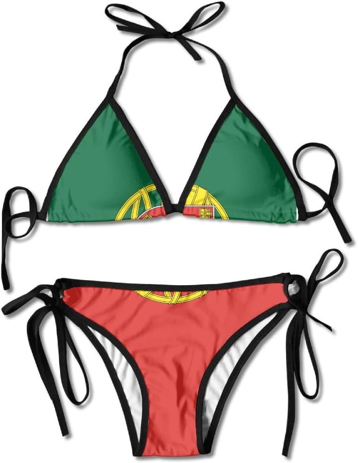 Portugal Flag Bikini Women's Summer Swimwear Triangle Top Bikinis Swimsuit Sexy 2-Piece Set