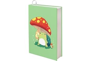 Upetstory Mushroom Frog Book Cover for Soft Covers Books Sleeve Paperbacks Hardcover Textbooks up to 9" x 11" with Ribbon Bookmarks for Teacher Students Classroom
