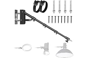 FASONIC Wall Mounting Triangle Boom Arm for Ring Light,Ring Light Mount Support 180°Flexible Rotation for Studio Video Light, Monolight, Photography, Softbox, Barber, Reflector. (43Inch/110cm)