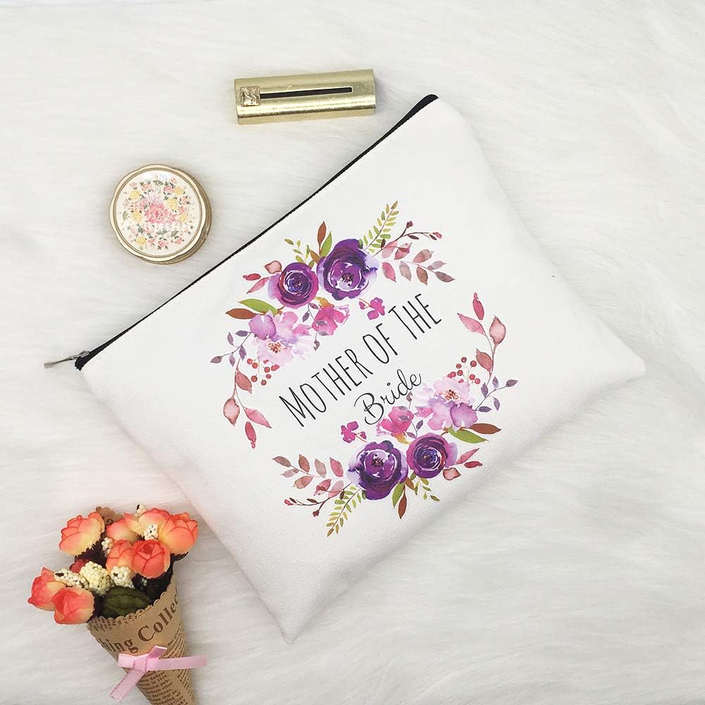 Charmoly Mother of The Bride Groom Gifts Makeup Bag Pouch Purse Tote for Mom Bridal Party Wedding Party from Daughter Son - Image 3