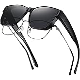 Kelinln Over Glass Sunglasses for Men Women,Lightweight Square Polarized Sunglasses Wear Over Glasses,UV Protection
