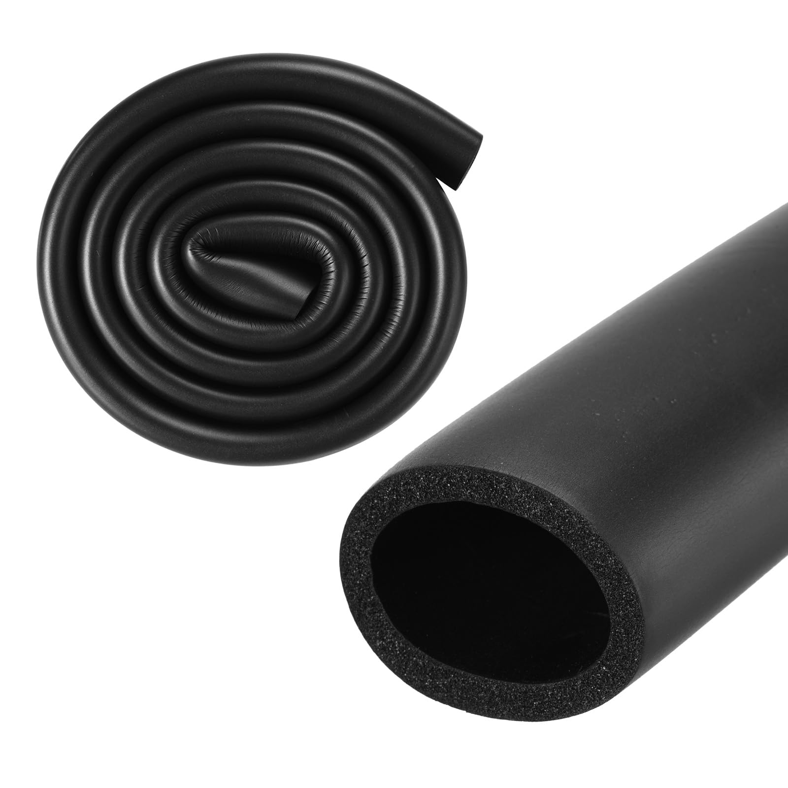 M METERXITY Pipe Insulation Tube, 36mm ID 48mm 2" OD 3.3Ft 1m Length, Soft Flexible Foam Tubing for Handle Grip Support/Guitar Stand/Roof Racks [Black]