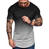 rrhss Mens Muscle Gym T-Shirts Short Sleeve Workout Athletic Bodybuilding Cotton Tee