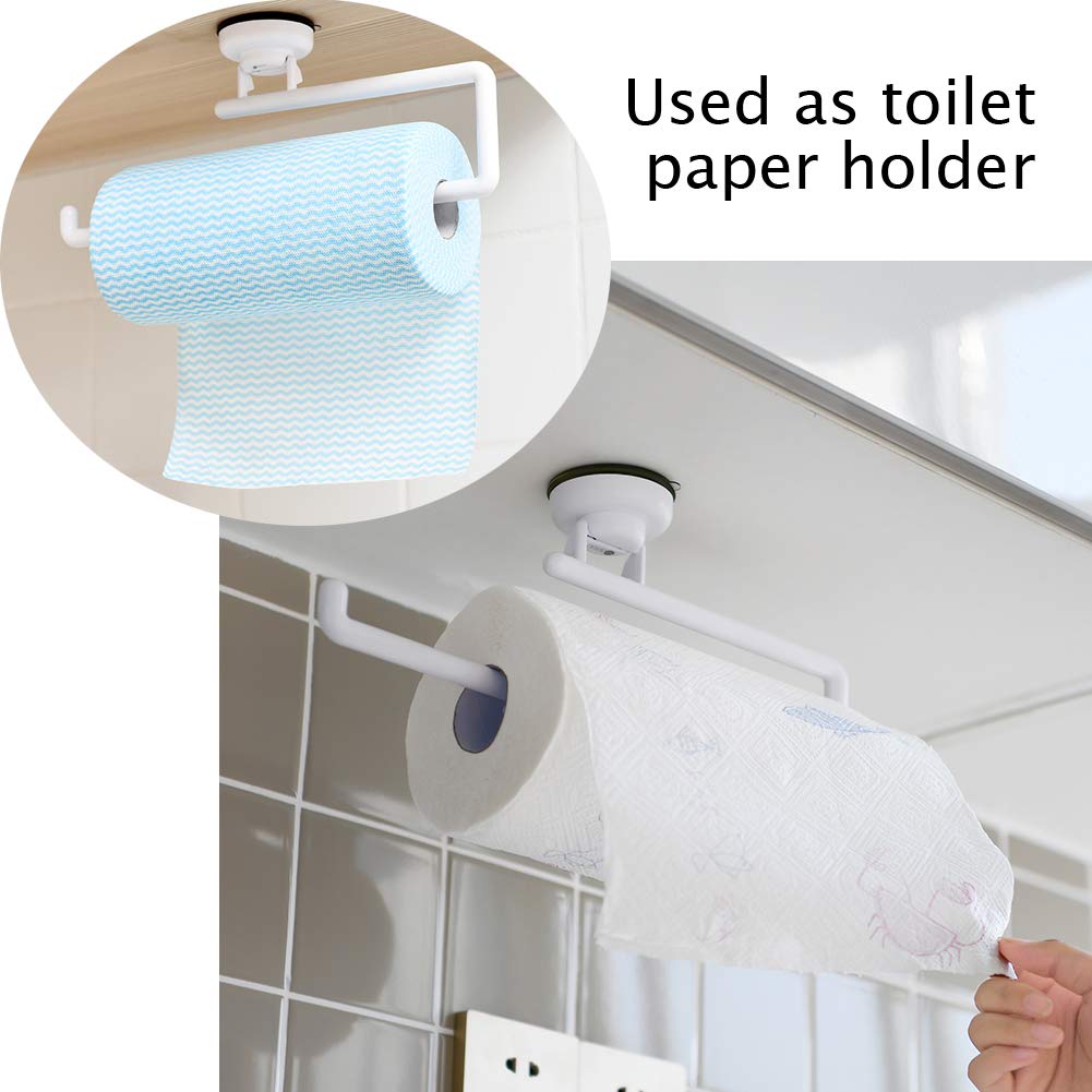 SPSAUCE Suction Cup Hanger, Heavy Duty Towel Rack Bar Toilet Paper Holder Powerful Bathroom Organizer with Suction Cup for Kitchen & Bathroom