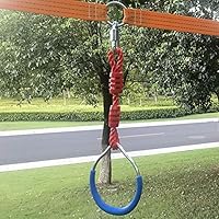 Hokilands Swing Gymnastic Ring for Slackline Obstacle Course, Outdoor Backyard Play Set for Kids Boys Girls, Playground Equipment for Ninja Line, Monkey Ring, Climbing Ring, Obstacle Ring