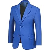 SaiLiiny Blazer for Boys Coat Two-Button Jacket Blue Suit for Kids Slim Fit Suits with Lapel Formal Blazer
