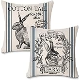 Faromily Vintage Farmhouse Bunny Throw Pillow Covers Retro Farm Rabbit Feed Home Décor Throw Pillow Case Cushion Cover 18