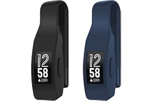EEweca 2-Pack Clip for Fitbit Inspire or Inspire HR Holder Accessory, Black+Midnight Blue (not for inspire 2)