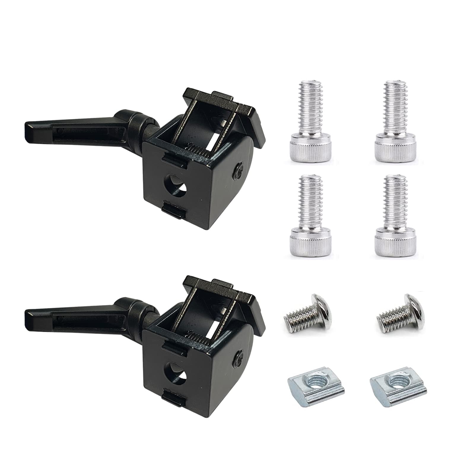 Photo 1 of 2 Sets 20 Extrusion 2020 Series Aluminum Extrusion Profile Black Zinc Alloy Flexible Pivot Joint Connector with Handles