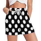 Ysidec Geometric Polka Dots Women Pajama Shorts Beach Casual Athletic Shorts Sleepwear