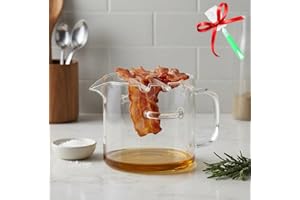 Glass Microwave Bacon Cooker, Large 2.1L/74Oz 2026 New Glass Bacon Cooker for Microwave Oven, Heat-Resistant with Grease Drai