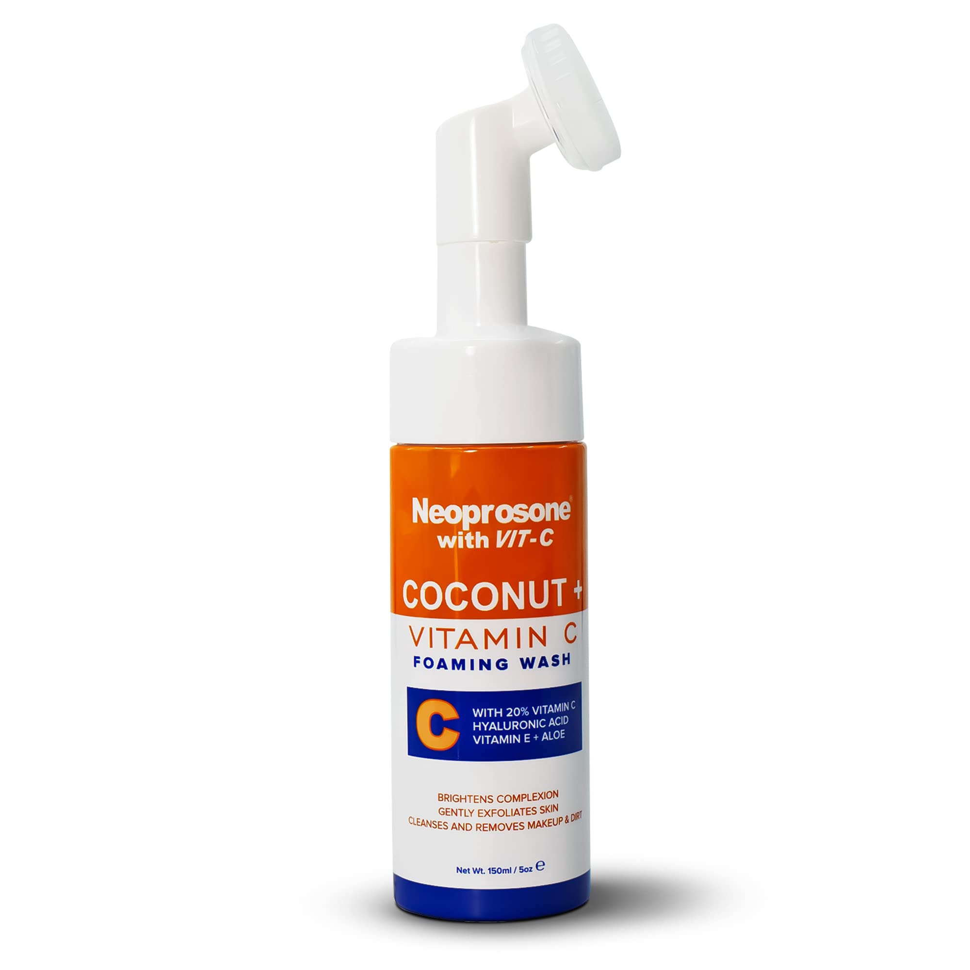 Neoprosone, Skin Brightening Foaming Face Wash - 5 fl oz / 150 ml - Acne Face Wash, Gentle Facial Cleanser, for Oily, Sensitive, Normal Skin, with Aloe Vera Coconut Oil