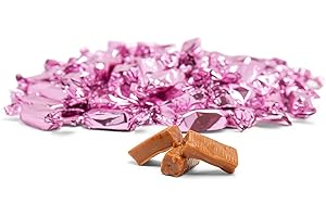 Candy Envy - Light Pink Wrappers Individually Wrapped - Toffee Milk Caramels - 2 Pound Bag - Approx. 190 Pieces