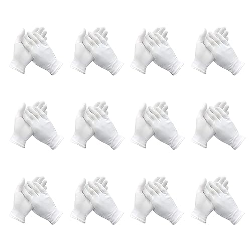 UBRAND 12 Pairs White Cotton Gloves for Dry Hands, SPA Gloves
