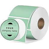 FINDAT Circle Thermal Labels 1.18 Inch Green Round Vinyl Thermal Stickers for M110 M120 M220 M221 Self-Adhesive Waterproof Portable Direct Printer Label for Business Logo Design 300 PCS