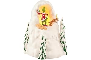 Department 56 Dr. Seuss Grinch Village Mount Crumpit Lit Building, Collectible Christmas Village House Decor, Hand Painted Porcelain with Illuminated LED Lights and Wall Cord, 9.65 Inch, Multicolor