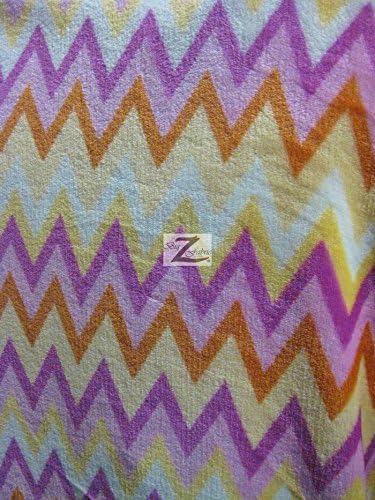 PINK ZIG ZAG CHEVRON MICROFLEECE FABRIC 60" WIDTH SOLD BY THE YARD (779)