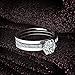 Uhibros Sterling Silver Cubic Zirconia Engagement Rings Wedding Band Bridal Set for Women