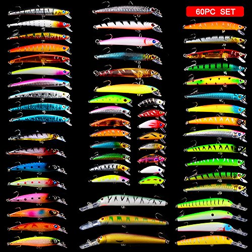 BAIKALBASS Barsch Angelköder-Set, Topwater Harte Köder Minnow Crankbait Bleistift VIB Swimbait für Barsch Hecht Fit…