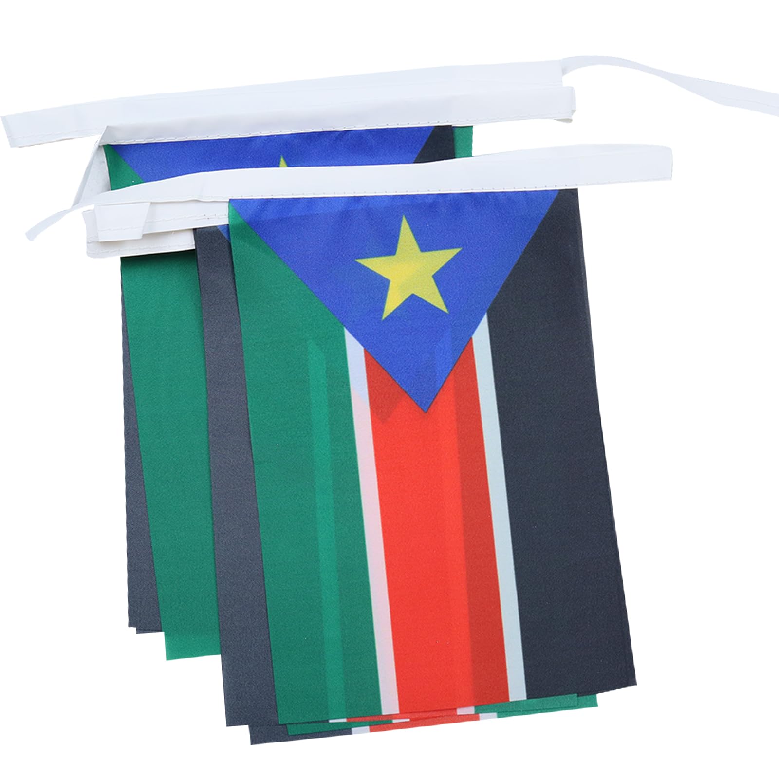 AZ FLAG South Sudan Bunting Flag, 20 Ft Garland with 20 Small South Sudanese Flags 8'' x 6'', 100% Polyester String Pennant, 6 meters — image 1