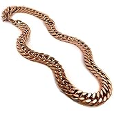 Mens Rose Gold Stainless Steel Miami Cuban Thick Link Chain Necklace 17.5mm 24"
